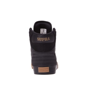 Supra Mens VAIDER High Top Shoes Black/Black/gum | US-27876